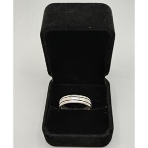 Grooved Band in a Satin Finish Sterling Silver Sz 10.25